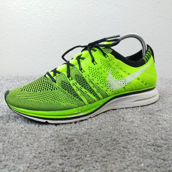 Nike Flyknit Trainer Electric Green Mens 7.5 Running Shoes Low Top 532984-301 - Picture 5 of 9